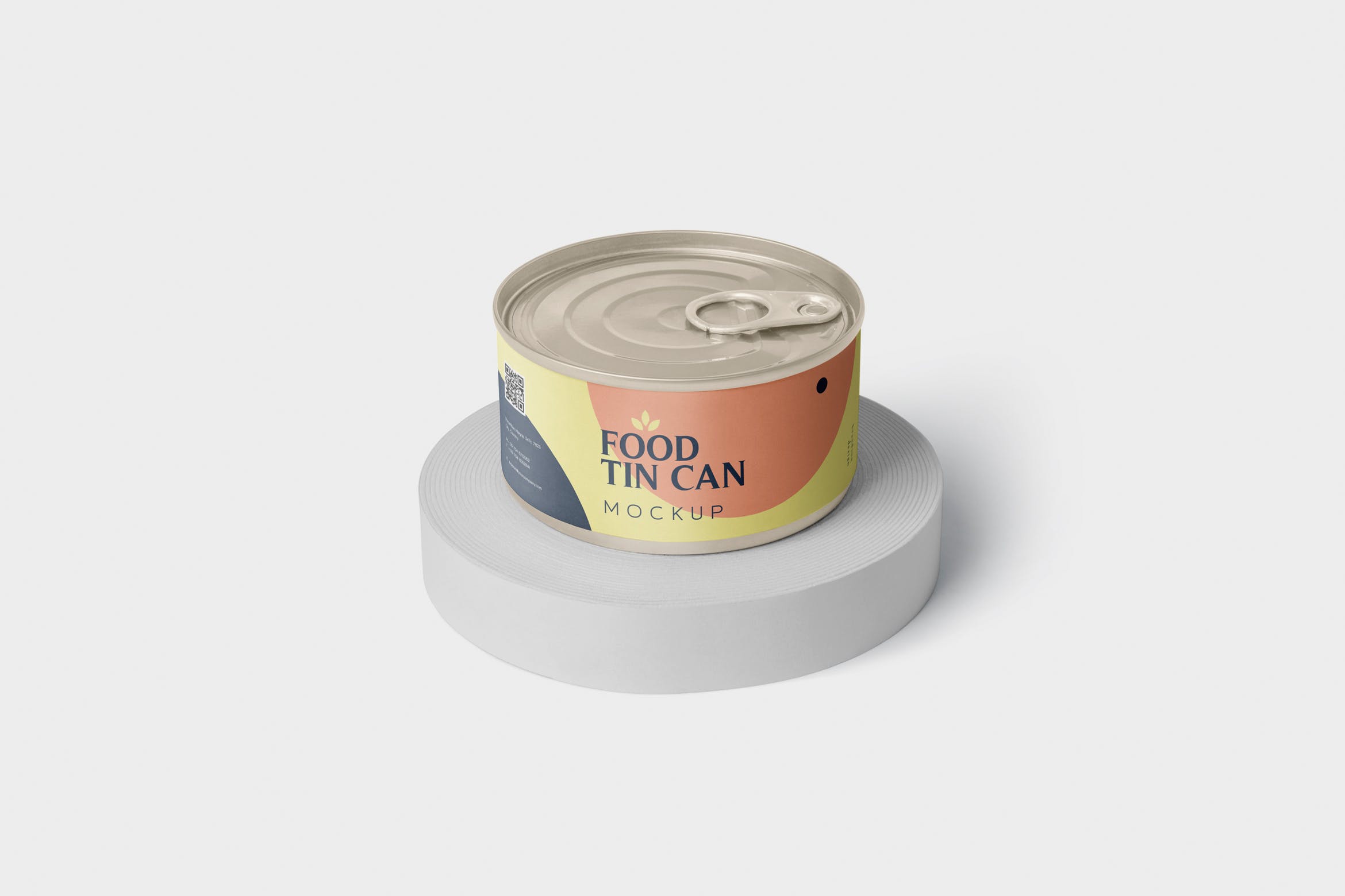 迷你型食品罐头外观设计图样机模板 Food Tin Can Mockup Small Size – Round插图