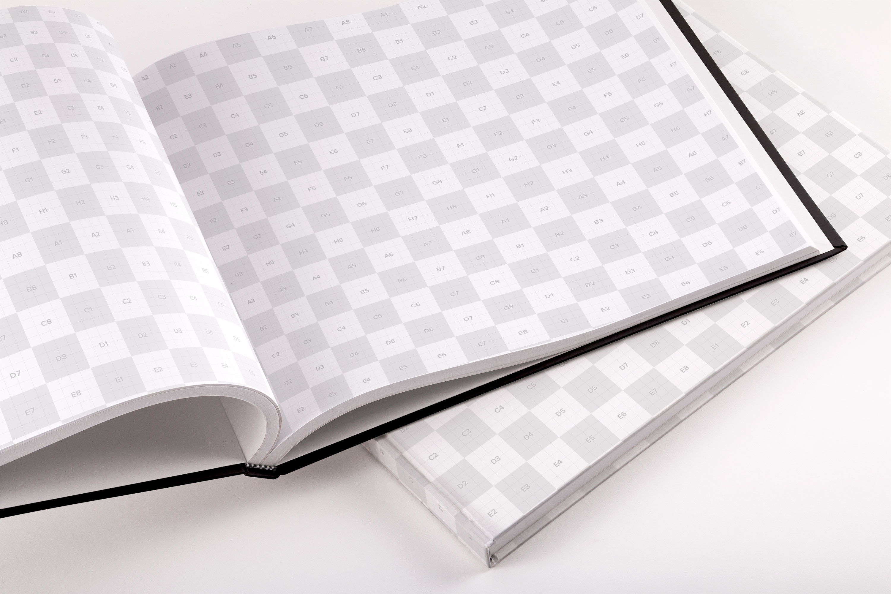精装企业画册/产品目录内页版式设计PSD样机03 Hardcover Large Landscape Book PSD Mockup 03插图(1)