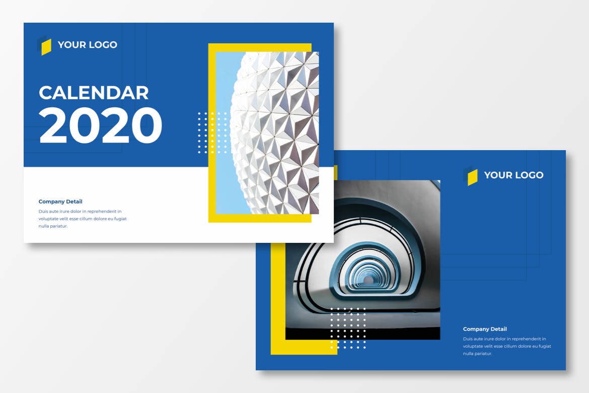 2020年建筑艺术活页日历表设计模板 Calendar 2020插图(2)