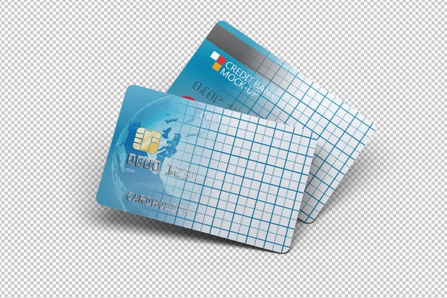信用卡银行卡设计样机模板 Credit Bank Card Mock-Up插图(1)