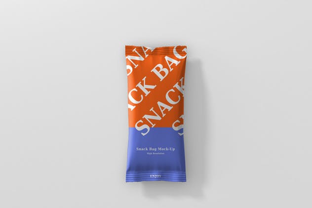 小尺寸糖果零食袋包装样机 Snack Foil Bag Mockup – Slim Size插图(7)