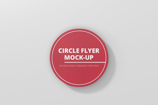 企业品牌迷你圆圈传单模板 Circle Flyer Mockup插图(7)