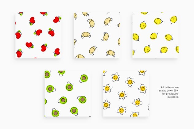 35款手绘食物图案背景设计素材 Foody Patterns插图(9)