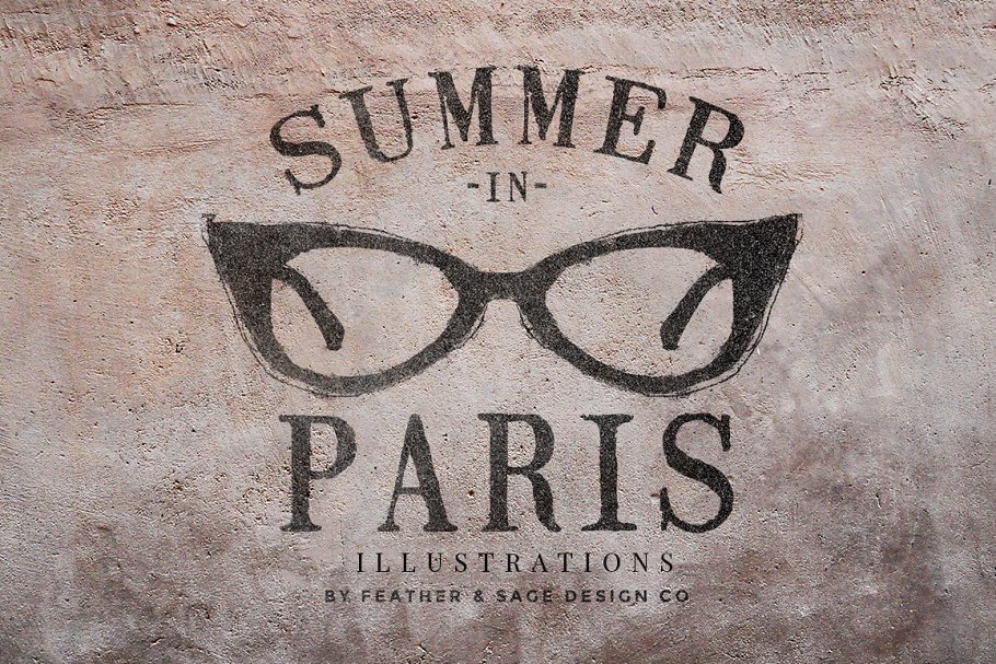 夏季巴黎时尚矢量元素插图 Summer In Paris Vector Graphics插图