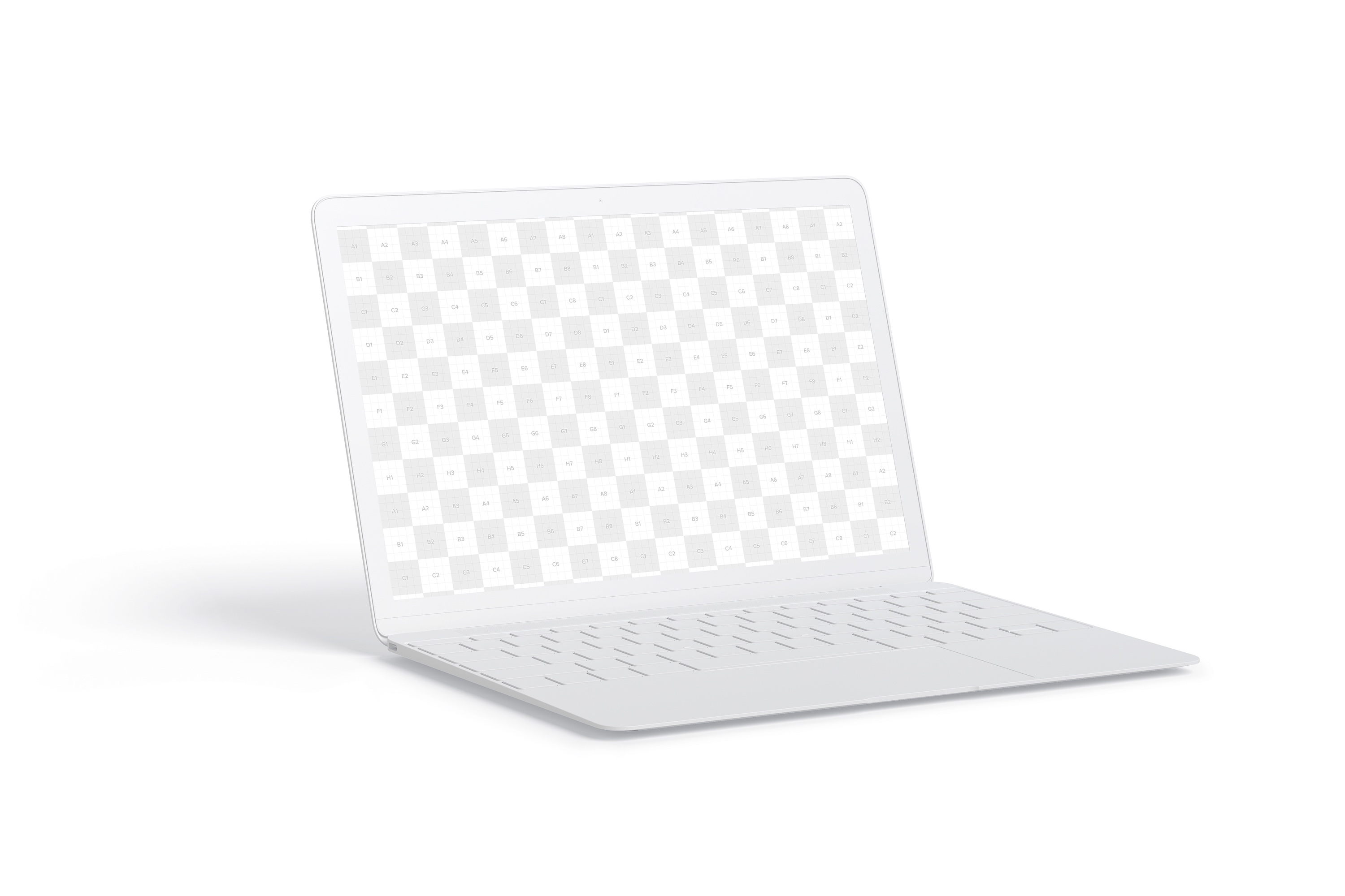 MacBook陶瓷黏土材质笔记本电脑UI设计预览左视图样机 Clay MacBook Mockup, Left View插图