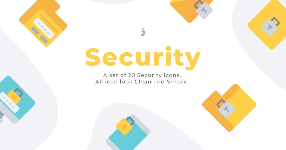 20个计算机互联网安全主题扁平化矢量图标下载 20 Security icons – Flat插图