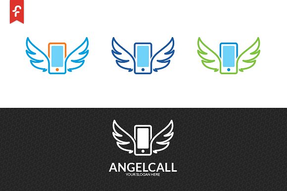 天使寻呼Logo模板 Angel Call Logo插图(2)