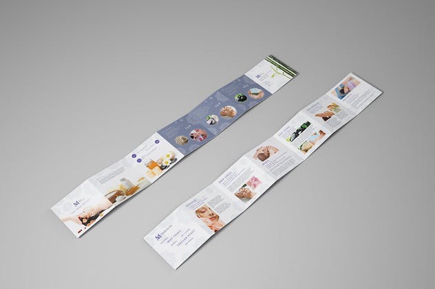 方形迷你折页宣传册样机V2 Square Mini Brochure Seven Panel Mockups 02插图(3)