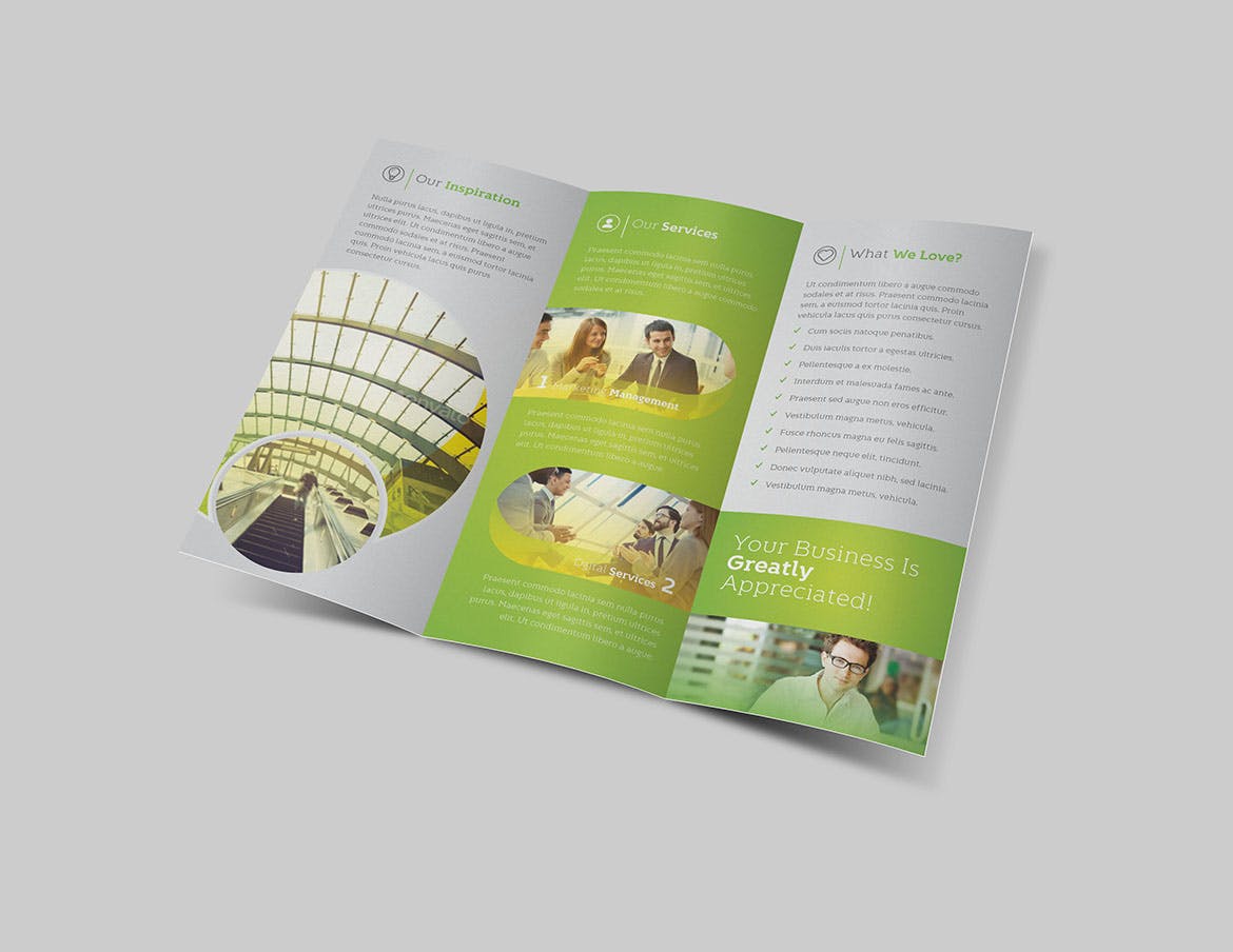 三折页简约商务主题宣传单设计模板v4 Business Trifold Brochure Vol 4插图(1)