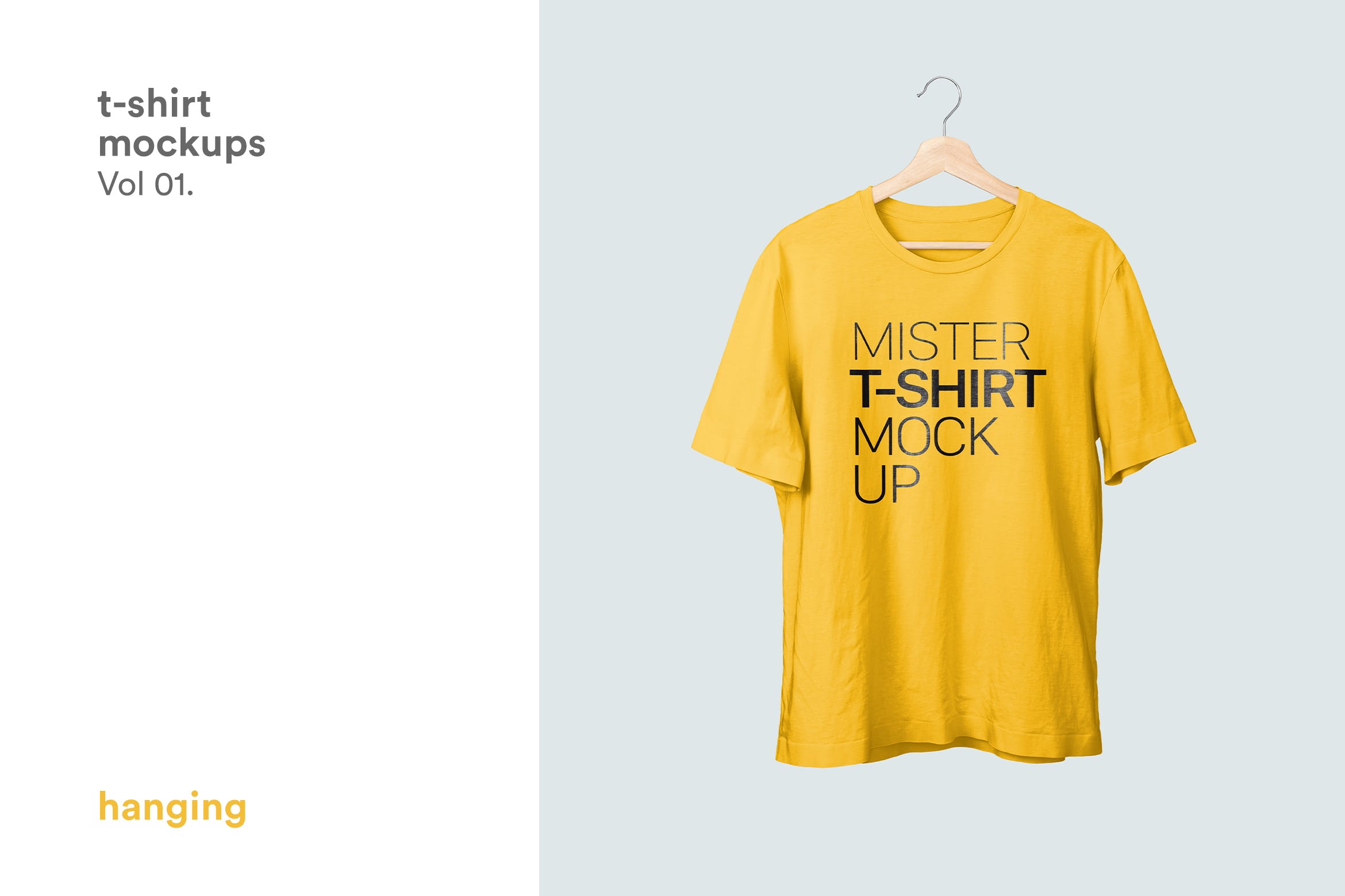 T恤外观设计晾挂效果图样机模板v1 T-shirt Mockup Vol 01插图