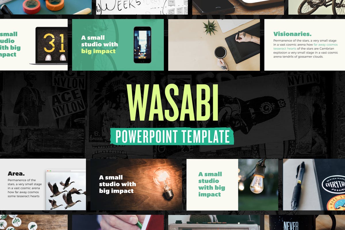 多用途营销/产品演示PPT模板素材 Wasabi — Powerpoint Presentation Template插图