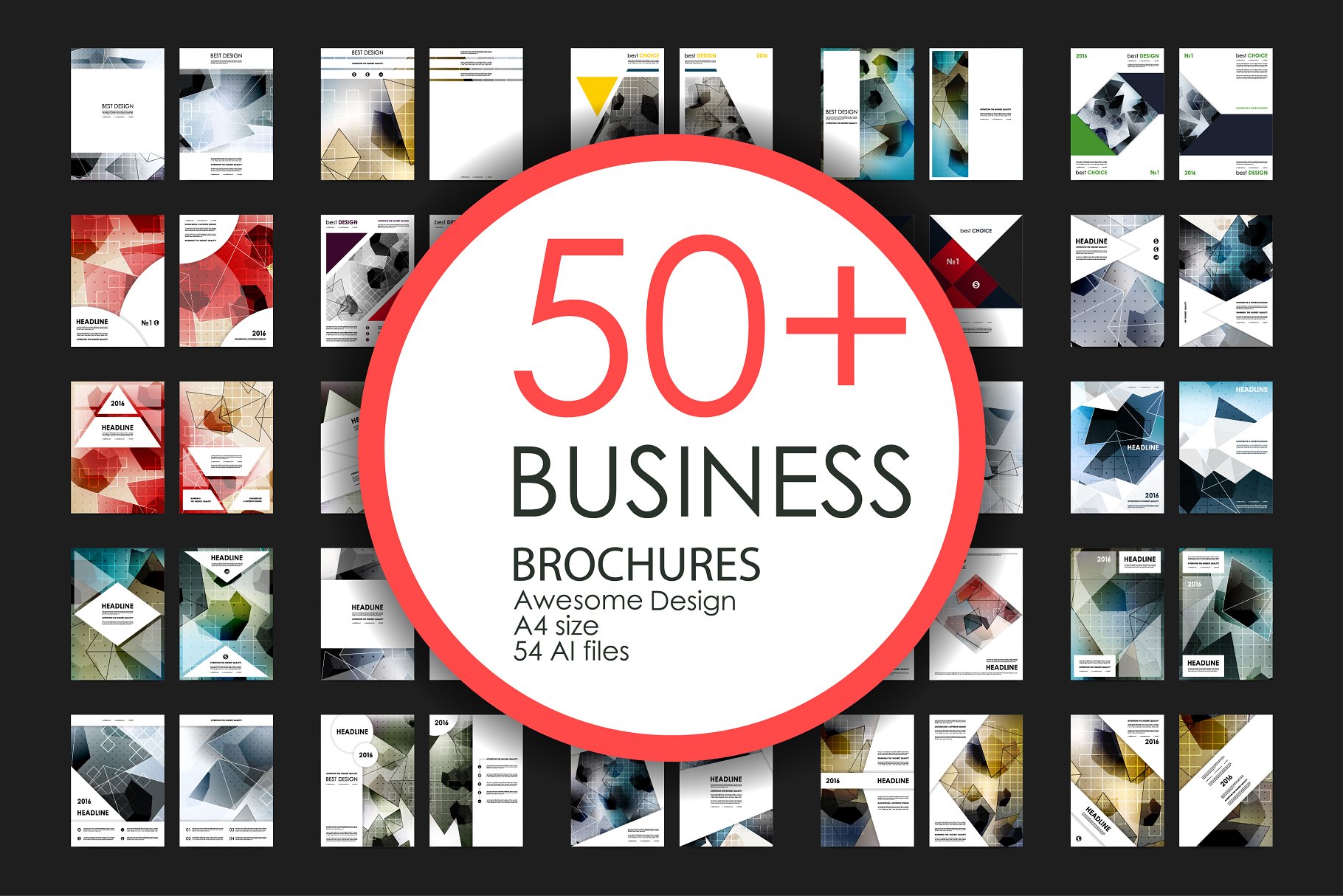 极力推荐：50+企业商业介绍宣传小册子模板 50+ Business Brochures Bundle插图(55)