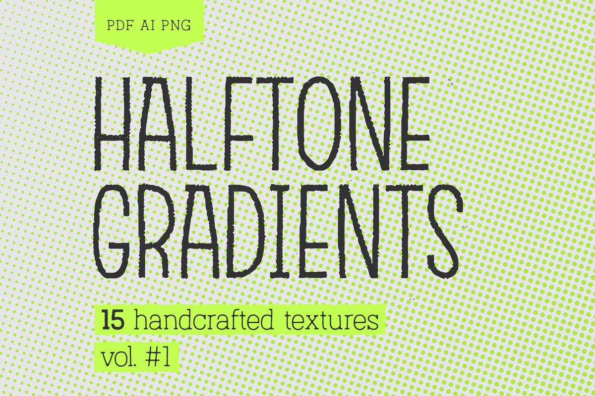 半色调渐变纹理包#1 Halftone Gradients #1 Texture Pack插图