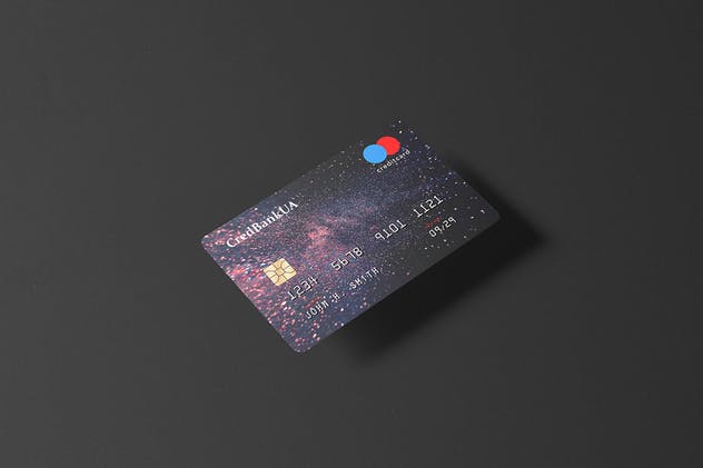 压花信用卡样机模板 85×55 Landscape Credit Card Mockup插图(6)