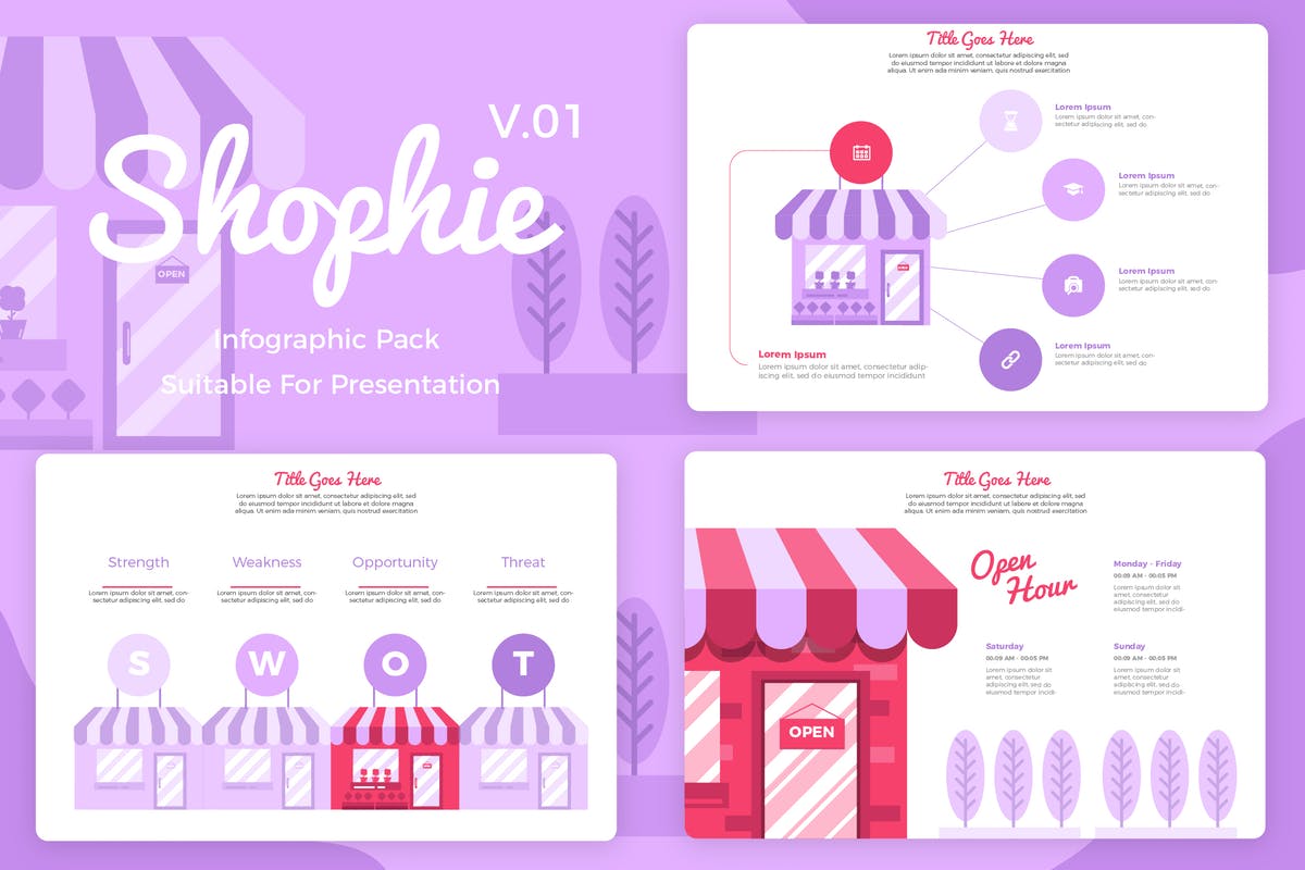 可视化数据演示信息图表幻灯片设计素材 Shopie v1 – Infographic插图