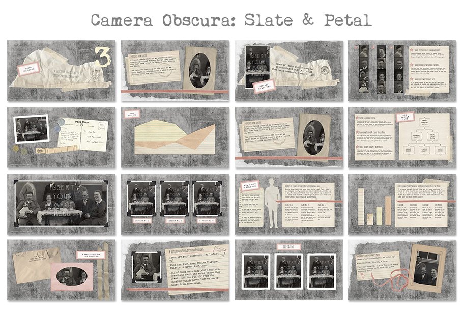 文学历史科学适用的复古风格PPT幻灯片模板 Camera Obscura Powerpoint Templates插图(3)