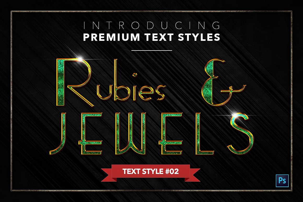 20款红宝石&珠宝文本风格的PS图层样式下载 20 RUBIES & JEWELS TEXT STYLES [psd,asl]插图(2)