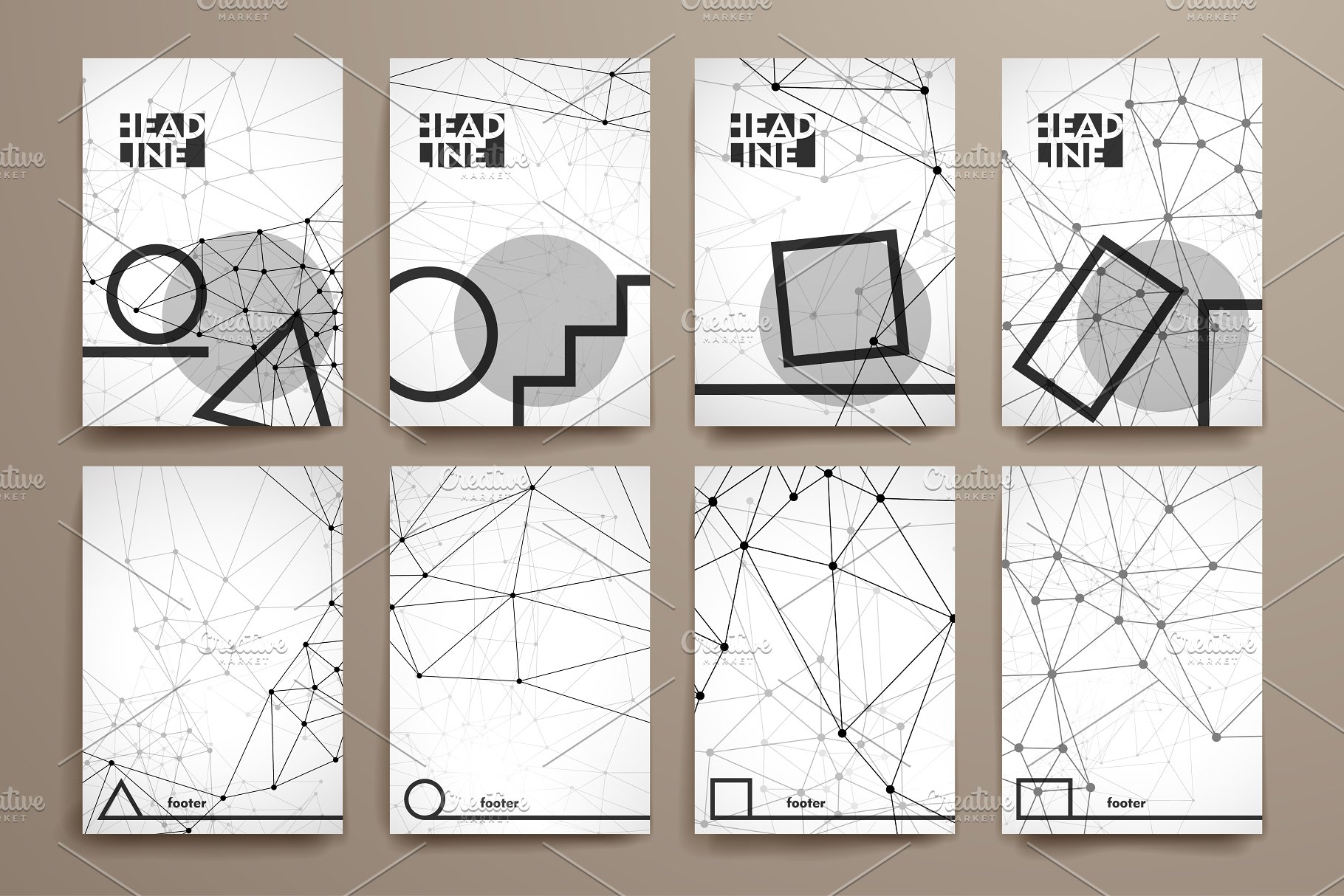 分子结构抽象图形背景小册子模板 Molecular brochures插图(3)