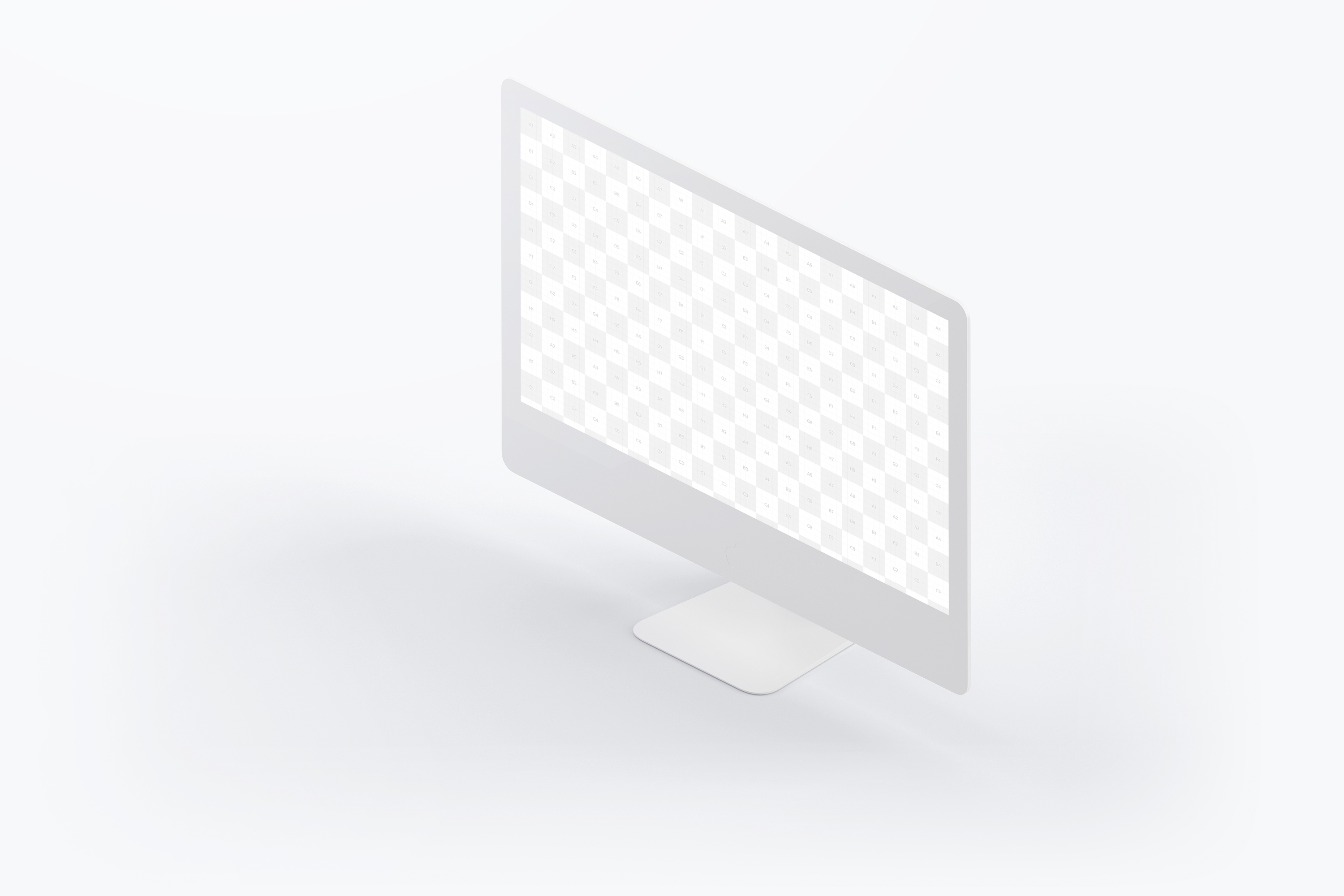 27寸iMac一体机Web界面设计效果图预览右视图样机 Clay iMac 27” Mockup, Isometric Right View插图(1)