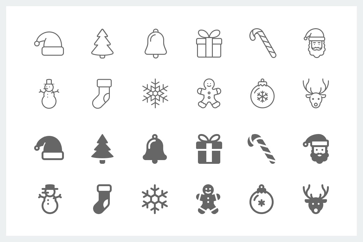 圣诞节主题多风格矢量图标素材 Christmas – Icon’t Event插图(1)