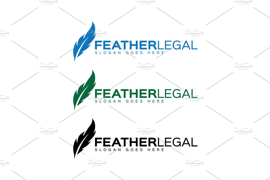羽毛图形Logo模板 Feather Logo插图(1)