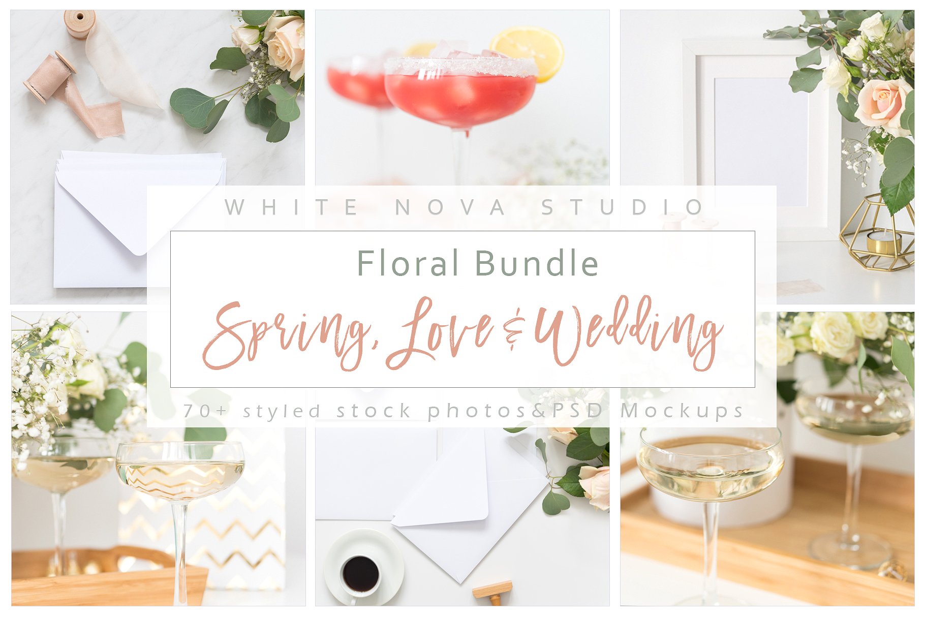 春天主题婚礼花卉背景贴图样机[1.1GB] Floral Bundle: Spring Love & Wedding插图(4)