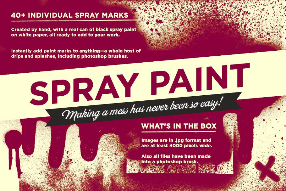 创意油漆喷漆PS图层样式 Spray paint pack for photoshop插图