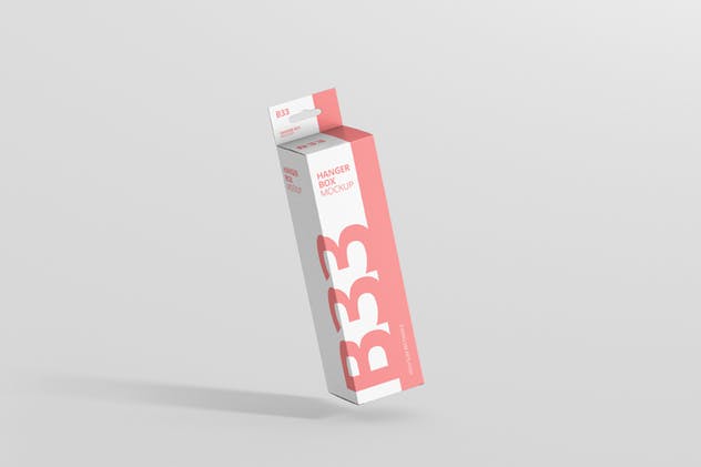 带挂钩的矩形尺寸牙膏包装盒子样机 Box Mockup – High Slim Rectangle Size with Hanger插图(1)