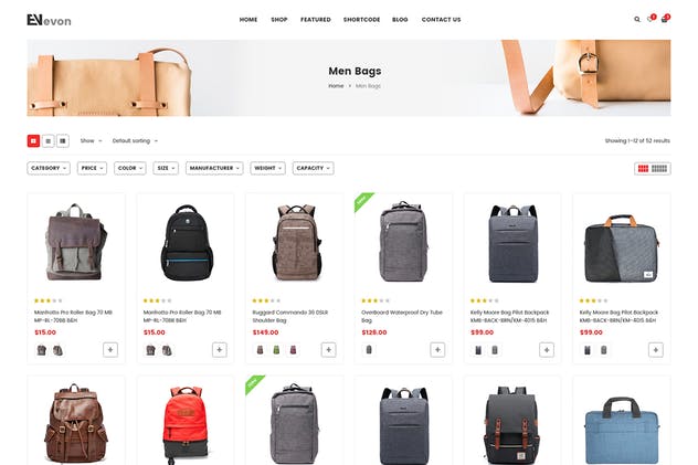 时尚箱包品牌电商网站PSD模板 Evon – eCommerce PSD Template插图(14)