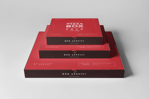 披萨包装盒样机模板 Pizza Boxes Mock-up插图(1)
