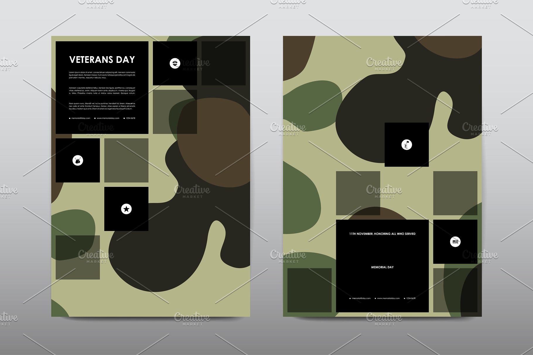 40+老兵节军人宣传小册模板 Veteran’s Day Brochures Bundle插图(7)