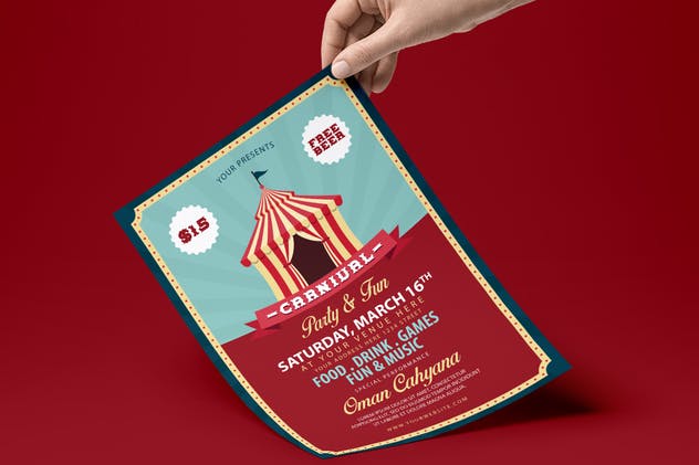 国际马戏团嘉年华活动海报模板 Carnival Flyer插图(1)
