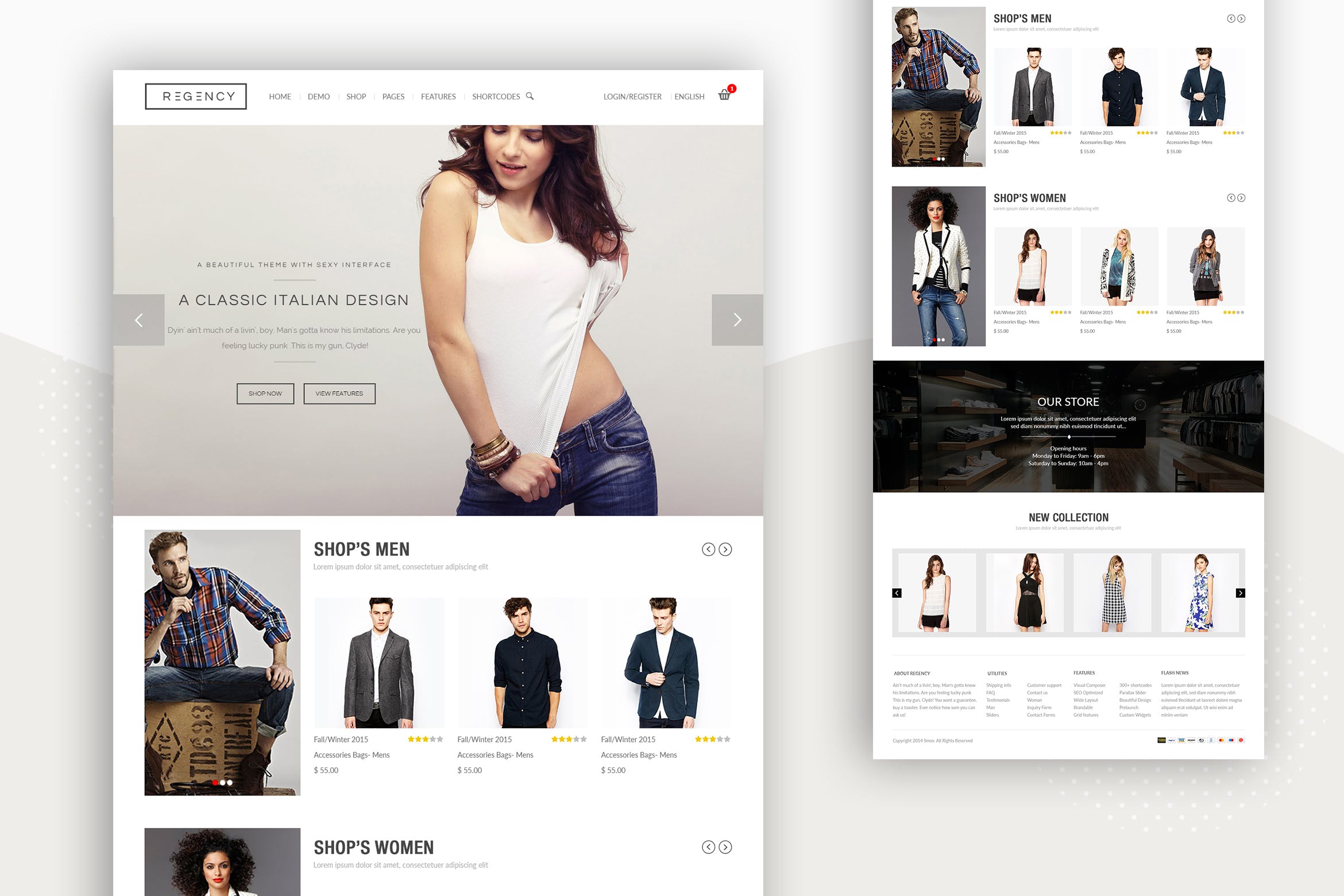 服装品牌商城网上商城UI界面设计模板 Retail – Web UI Design Concept插图
