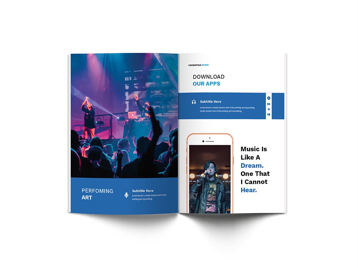 音乐主题A4规格画册/宣传册设计模板 Music A4 Brochure Template插图(14)