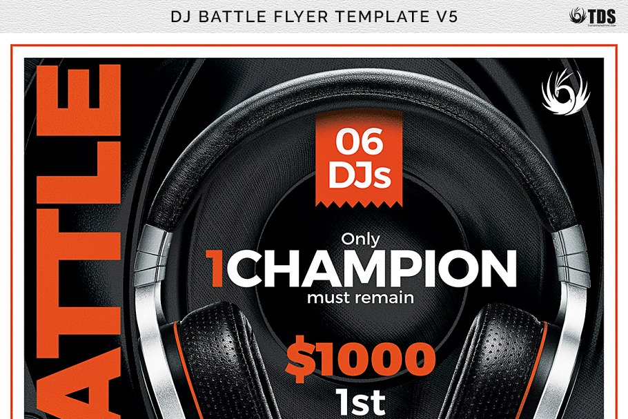DJ对决盛典海报传单PSD模板v5 DJ Battle Flyer PSD V5插图(6)