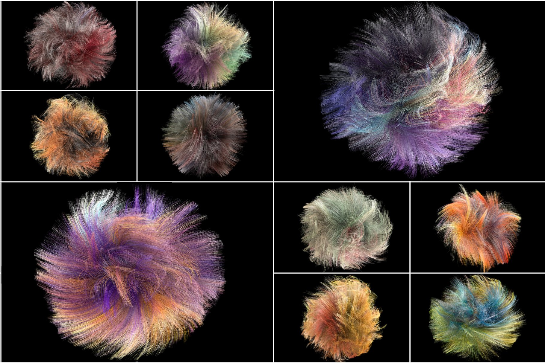 超现实抽象彩色绒毛球叠层背景纹理 Fluffy Balls插图(4)