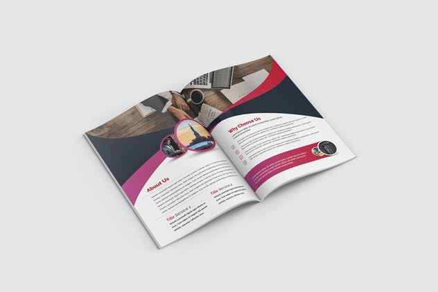 双折页企业介绍/年度报告设计模板 Bifold Brochure插图(8)