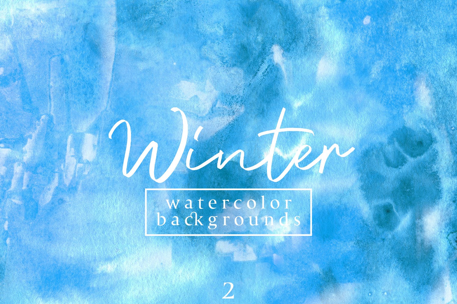 冬天水彩肌理纹理背景设计素材v2 Winter Watercolor Backgrounds 2插图