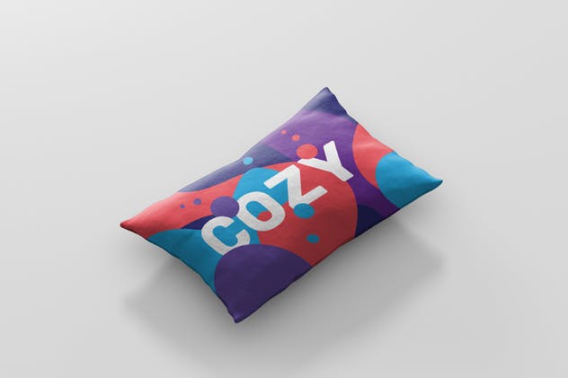 时尚多彩矩形卧室沙发枕头样机 Pillow Mockup – Rectangle插图(6)