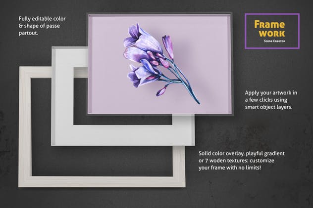 油画艺术品装裱画框样机模板 Framework Scene Creator插图(4)