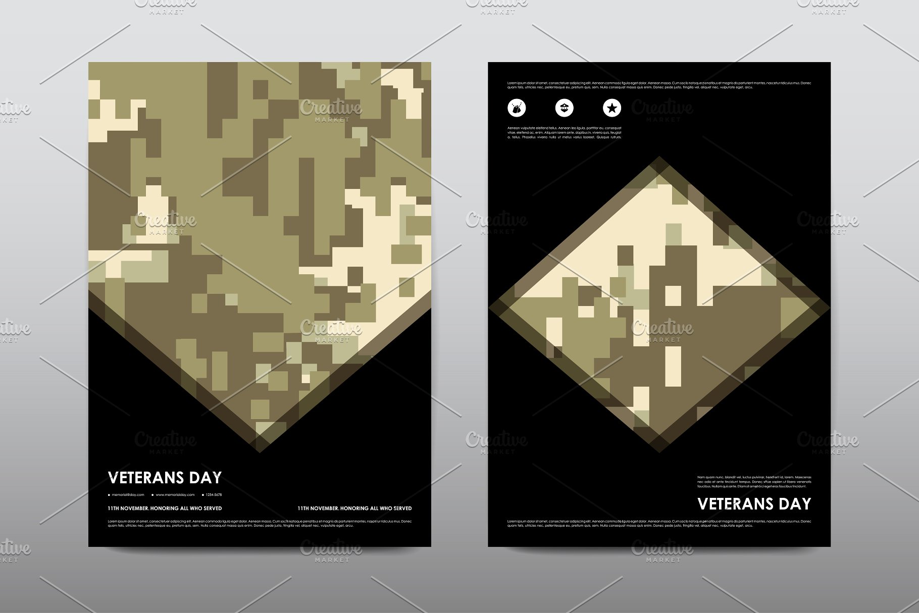 40+老兵节军人宣传小册模板 Veteran’s Day Brochures Bundle插图(9)