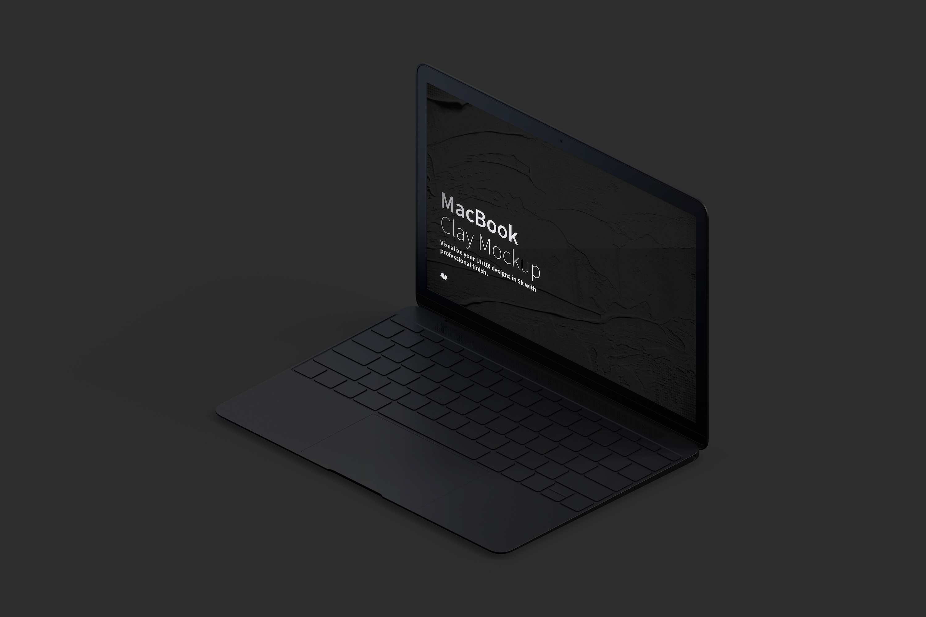 MacBook超极本屏幕演示右视图样机 Clay MacBook Mockup, Isometric Right View插图(4)