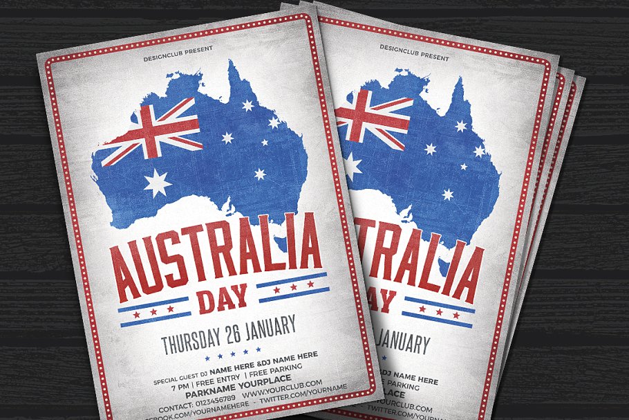 澳大利亚纪念日活动海报传单模板 Australia day Flyer插图(1)