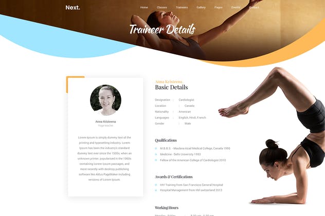 瑜伽俱乐部保健＆美容网站设计PSD模板 Yoga Club – Health Care & Beauty Center Template插图(7)
