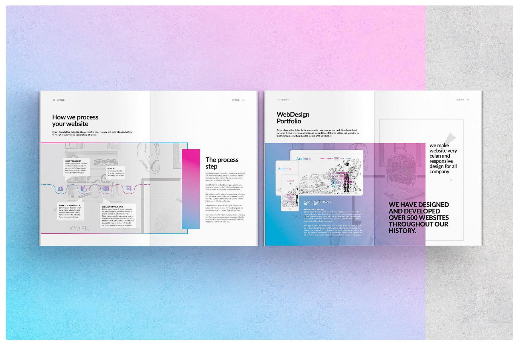 科技公司企业画册模板 Web Design Brochure插图(7)
