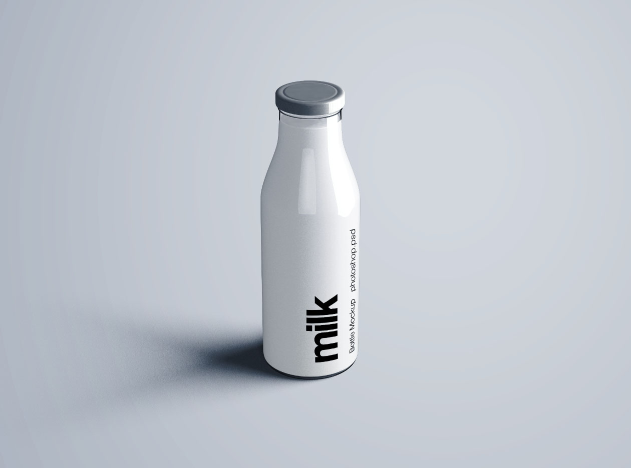 牛奶盒&牛奶瓶外观设计PSD样机模板 Milk Bottle Mockup – PSD插图(3)