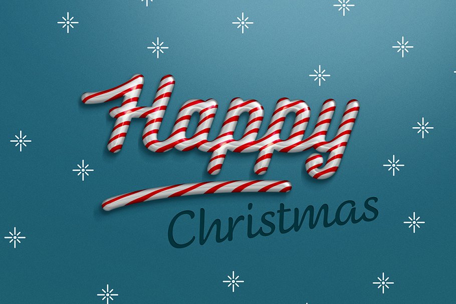 圣诞节日气氛创意海报字体PS图层样式 Christmas text effect插图(2)