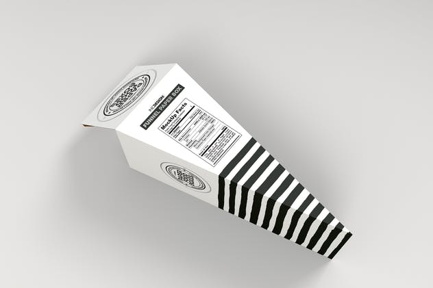 三角形食品纸盒包装样机模板 Funnel Paper Box Packaging Mockup插图(2)