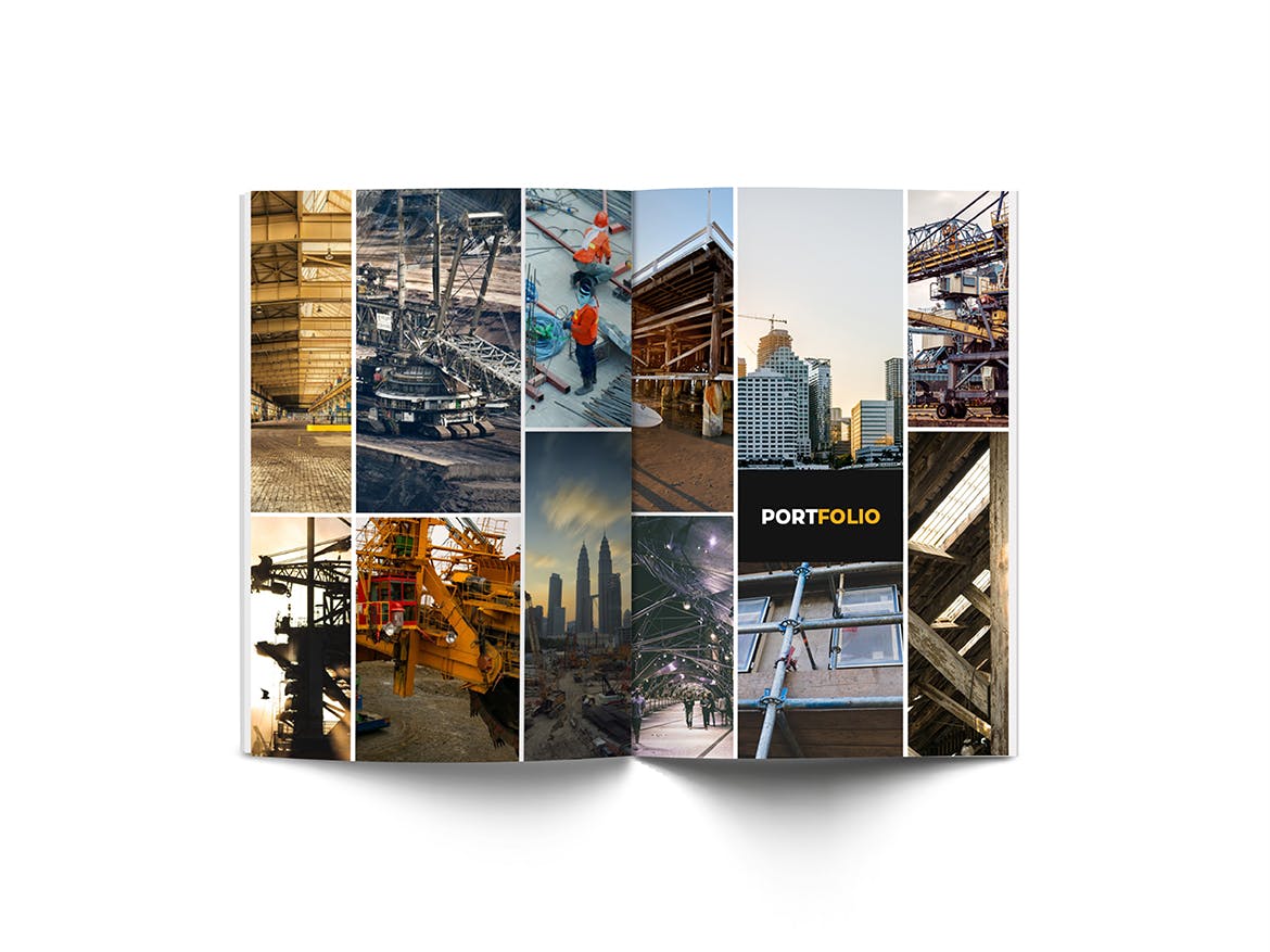 建筑公司/建筑师团队宣传画册设计模板 Construction A4 Brochure Template插图(12)