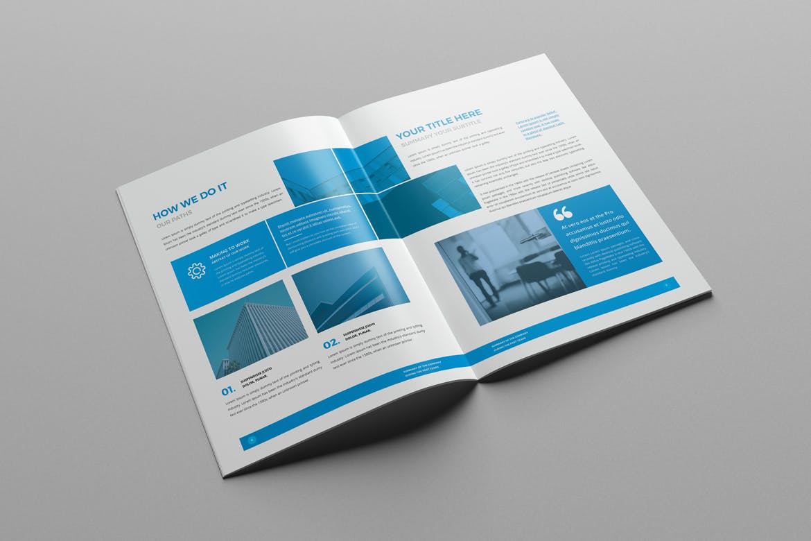 时尚简洁高端多用途的企业形象画册手册楼书杂志设计模板（indd）插图(9)